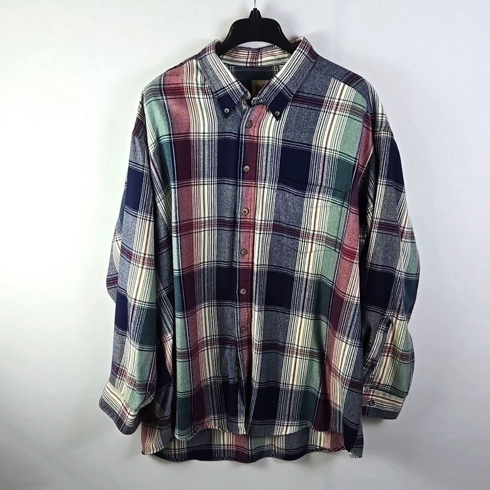 Vintage Himalaya Outfitters Men's Multicolor Plaid Flannel Long Sleeve Shirt‎ 2X